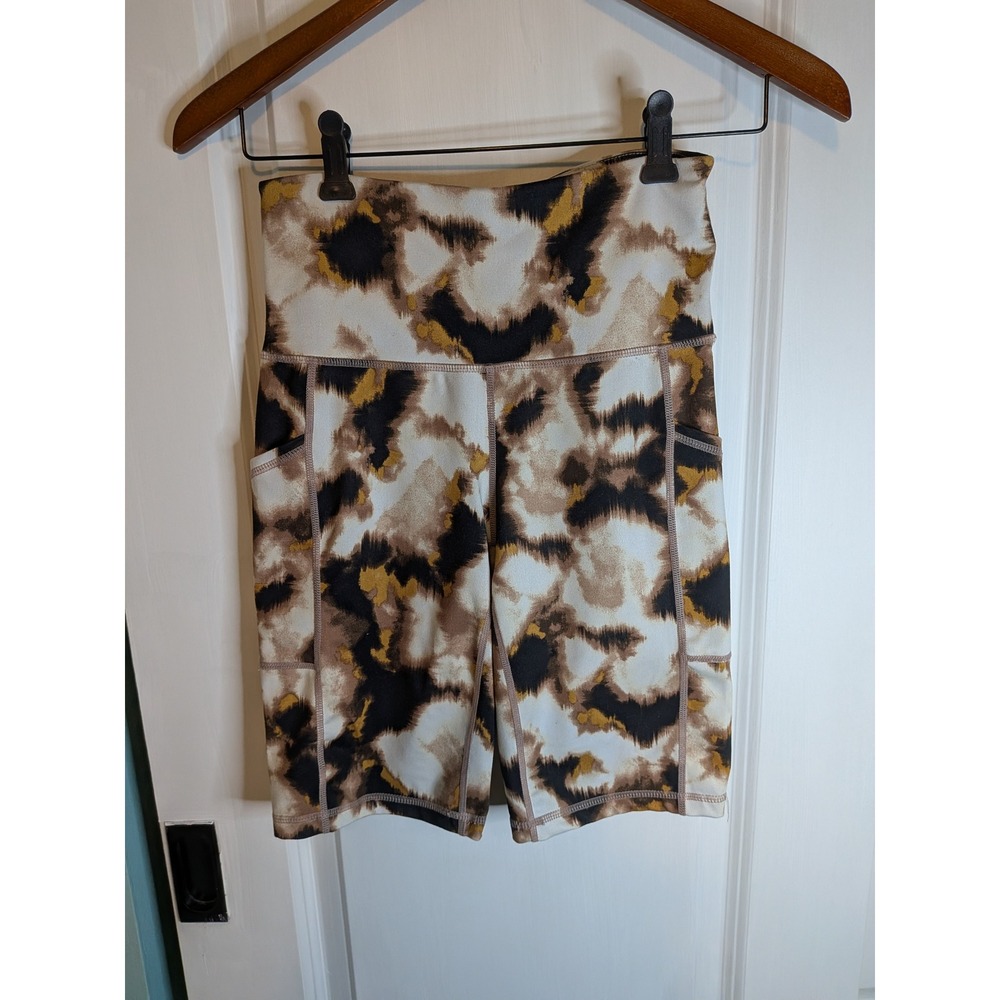 AE American Eagle High Waisted Biker Shorts XS Abstract Ikat Print Side Pockets